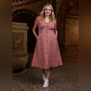 Natural History Museum Joanie Manon Ammonite Print Button Dress size 6US / 10UK